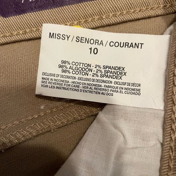 NWT: Gloria Vanderbilt (Amanda) Women’s Pants Khaki SZ 10 - Picture 6 of 7